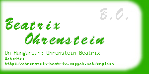 beatrix ohrenstein business card